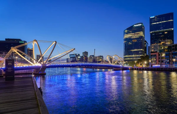 Melbourne Australia Oct 2019 Wooden Jetty Walk Yarra River Melbourne — 图库照片