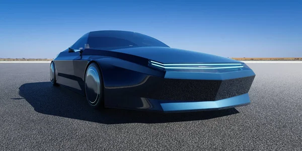 Brandless Electric Concept Car Asfalt Road Redare Propriul Meu Design — Fotografie, imagine de stoc