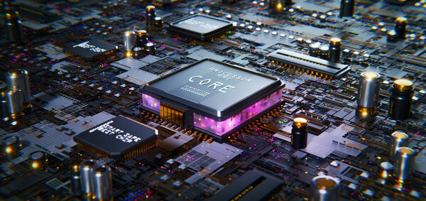 Smart Technology Circuit Board High Performance Processors Cpu Motherboard Chip — Stock Photo, Image