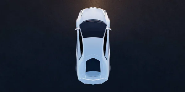 存在しないブランドのない一般的な概念スポーツ電気自動車 未来的な自動車技術の概念 3Dイラストレンダリング — ストック写真