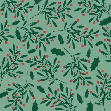 Şenlikli süslemeleri ve kış tatili unsurlarıyla kusursuz Noel şablonları. Paket kağıdı.