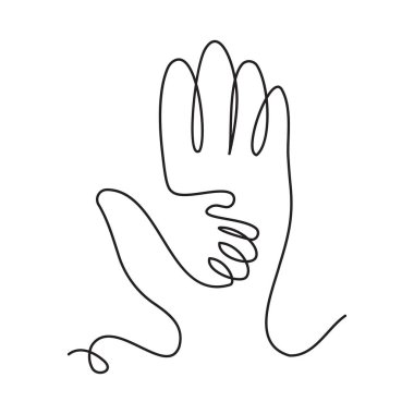 Çeşitli vücut parçalarının basit tek satırlık ya da tek satırlık çizimleri. Sürekli satır simgesi.