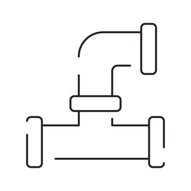 Valfleri ve Bağlayıcıları olan Endüstriyel Boru Hattı Sistemi.