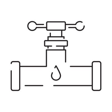 Valfleri ve Bağlayıcıları olan Endüstriyel Boru Hattı Sistemi.