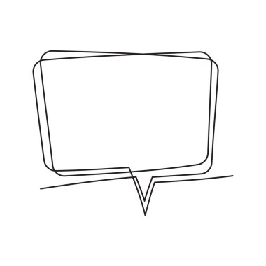 İletişim ve Diyalog İçin Basit Konuşma Baloncukları. Bir satır ve sürekli bir çizgi simgesi.