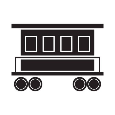 Lokomotifli yük treni, yolcu tren ikonları koleksiyonu. Yük trenleri koleksiyonunun siyah silueti. Demiryolu taşıma seti.