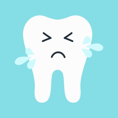 Diş bakımını ve duygularını gösteren sevimli diş karakterleri.