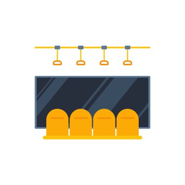 Toplu Taşıma Sistemleri için Düz Tasarım Metro ve Metro Simgeleri.