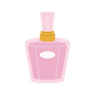 Düz vektör biçiminde renkli parfüm şişeleri ve parfüm kapları koleksiyonu.
