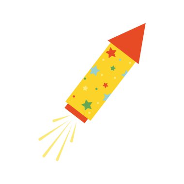 Renkli havai fişekler ve kutlama ve şenlik için parti ikonları.