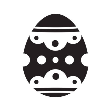 Süslü paskalya yumurtası silueti simgeleri.