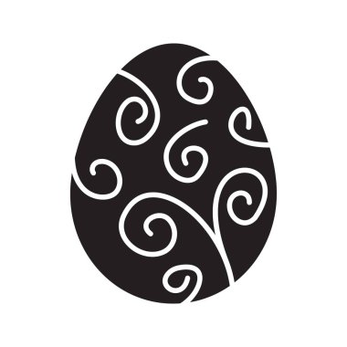Süslü paskalya yumurtası silueti simgeleri.