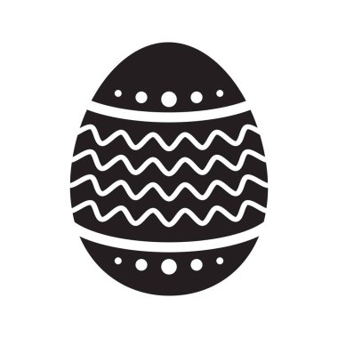 Süslü paskalya yumurtası silueti simgeleri.