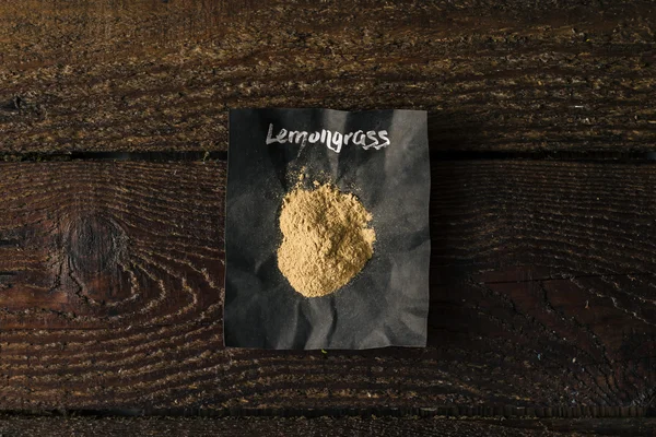 Lemongrass Spice with name written on paper. — Stock Photo, Image