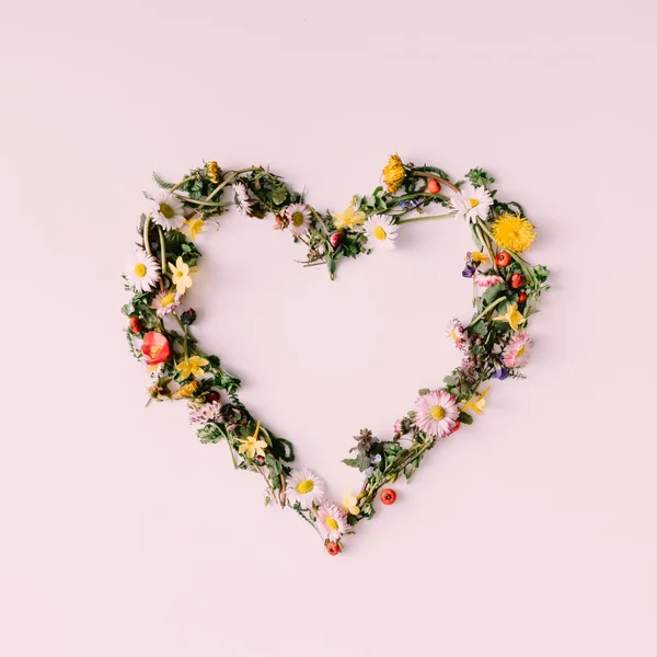 Heart of nature. Love concept. Flat lay. — Stock Photo, Image