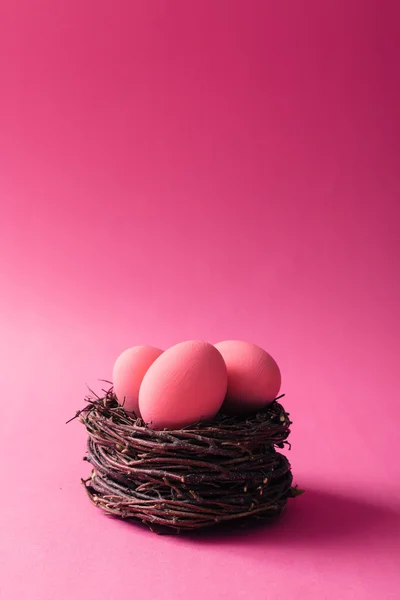 Ovos de páscoa rosa — Fotografia de Stock