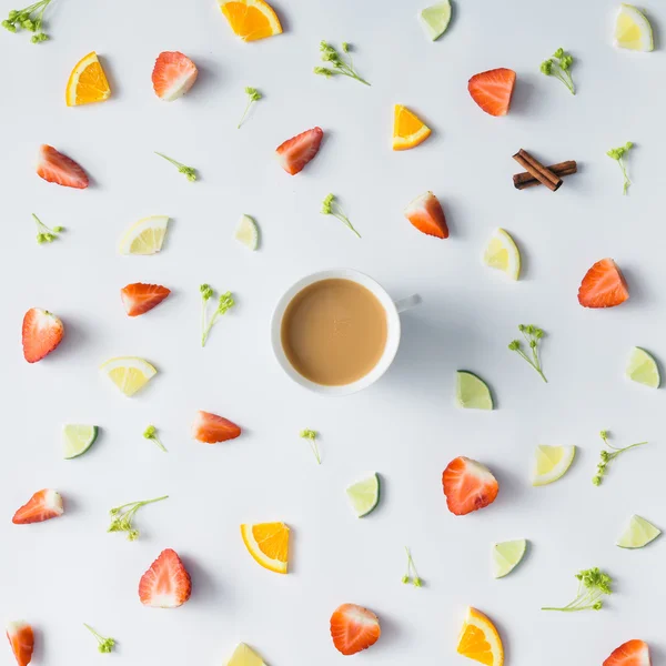 Πρωινός καφές πολύχρωμο μοτίβο — Φωτογραφία Αρχείου