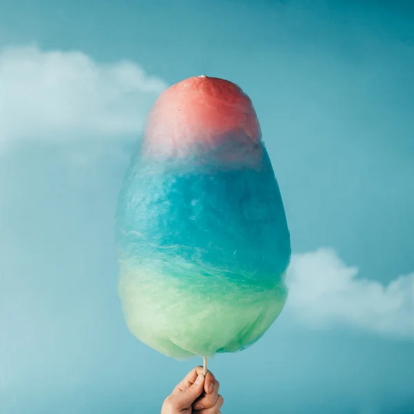 Cotton candy on sky background — Stock Photo, Image