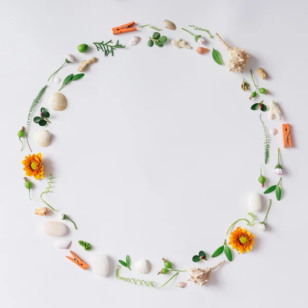 Creative arrangement made of natural summer things