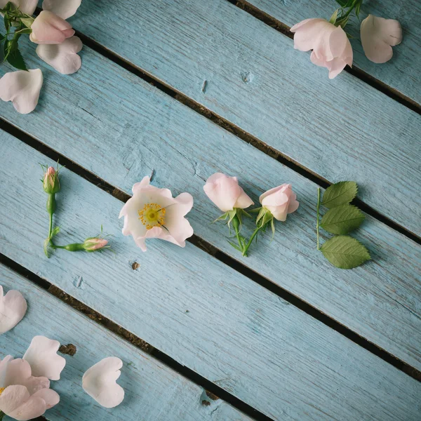 Word KÆRLIGHED lavet af hvide blomster - Stock-foto