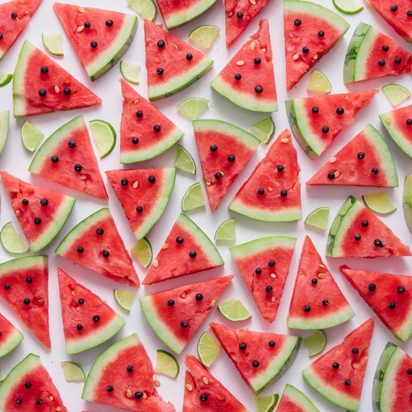 Vattenmelon och lime skivor — Stockfoto