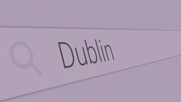 Dublin Digitando Melhores Lugares Para Visitar Europa Barra Pesquisa — Vídeo de Stock
