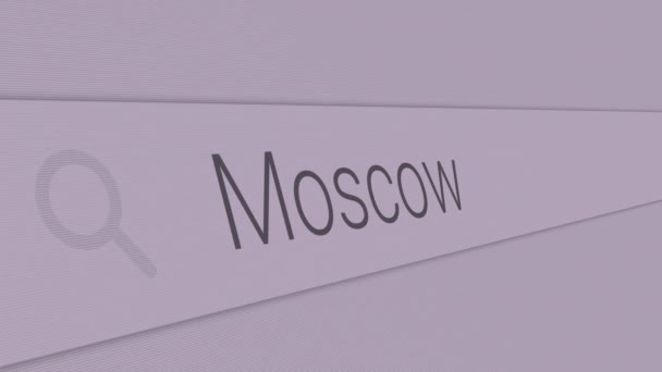 Moscow Typing Best Places Visit Europe Search Bar — Stock Video