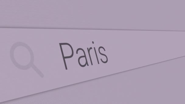 Париж Надрукувати Найкращі Місця Відвідин Європи Пошуковому Барі — стокове відео