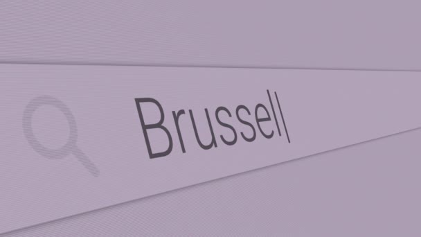 Брюссель Надрукувати Найкращі Місця Відвідування Європи Пошуковому Барі — стокове відео