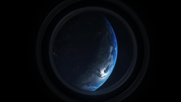 Vista Tierra Desde Ventana Estación Espacial Elementos Esta Imagen Proporcionados — Vídeo de stock