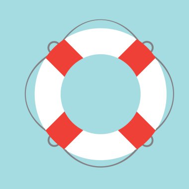 Kırmızı çizgili beyaz lifebuoy