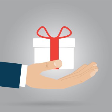 Hediyelik kutu el kırmızı yay ve kurdeleler ile