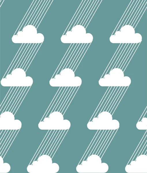 Naadloze wolken en regen patroon. vectorillustratie. — Stockvector