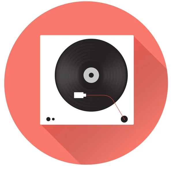 Player for vinyl record. Music flat vector illustration. — Stock Vector