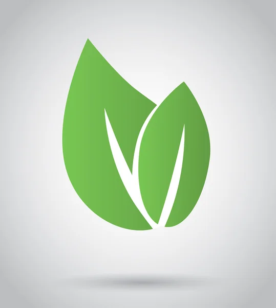 Eco ícone folha verde, ilustração vetorial — Vetor de Stock