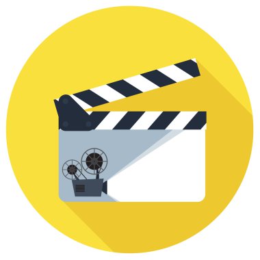 Düz stil açık clapper kurulu simgesi