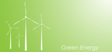Rüzgar türbinleri vektör arka plan kopya alanı ile