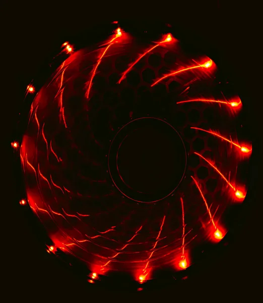 Абстрактный Фон Огнями Красный Вентилятор Охлаждения — стоковое фото