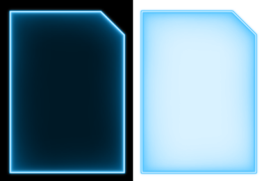 Boş Ekran Çerçeve Belgesi Simgesi Gelecekçi Mavi Parlak