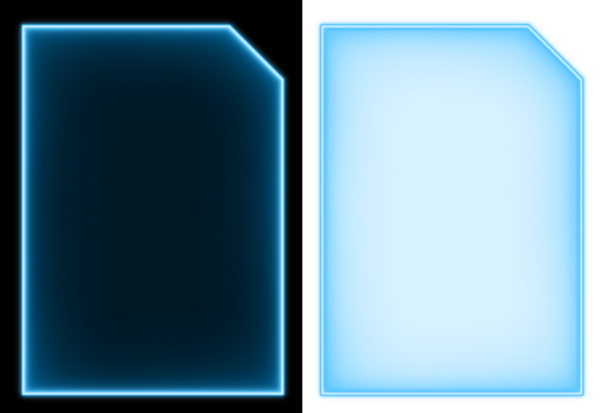 Boş Ekran Çerçeve Belgesi Simgesi Gelecekçi Mavi Parlak