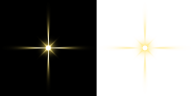Aydınlık Patlama Yıldızı Altın Parıltı İzole edilmiş