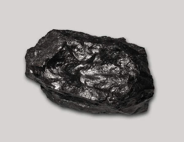 Carbón aislado sobre fondo gris . —  Fotos de Stock