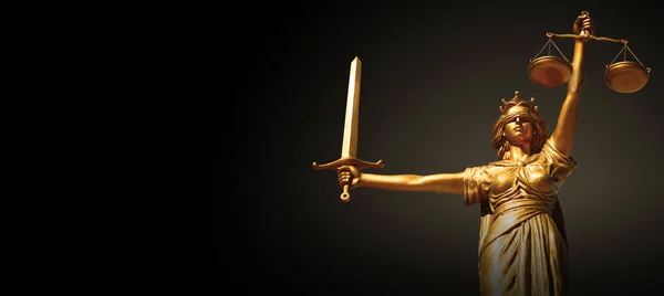 Tanrıça Themis 'in elinde kılıç ve teraziyle adalet..