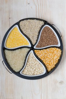 tepsi, tahıl, pirinç, bezelye, garnitür