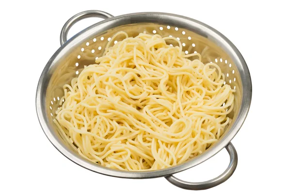 The pasta in a colander cooked — Stock Photo, Image