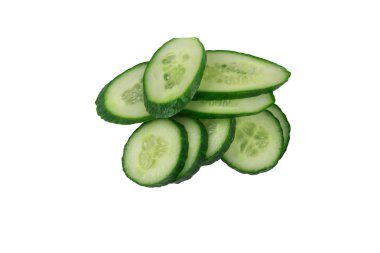 Beyaz dilimlenmiş salatalık farklı dilimleri