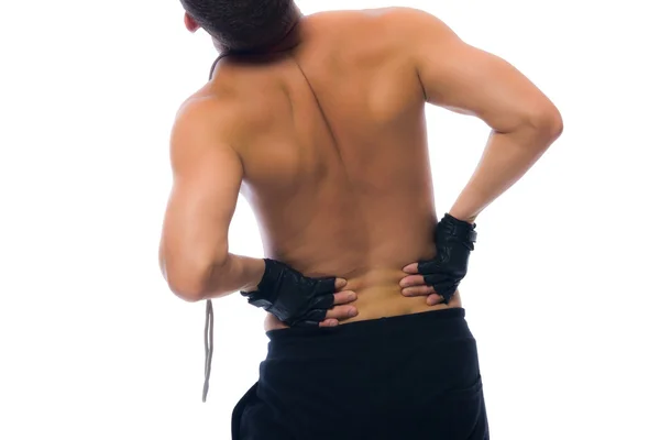 Seni egzersiz yaparken şiddetli sırt ağrısı — Stok fotoğraf