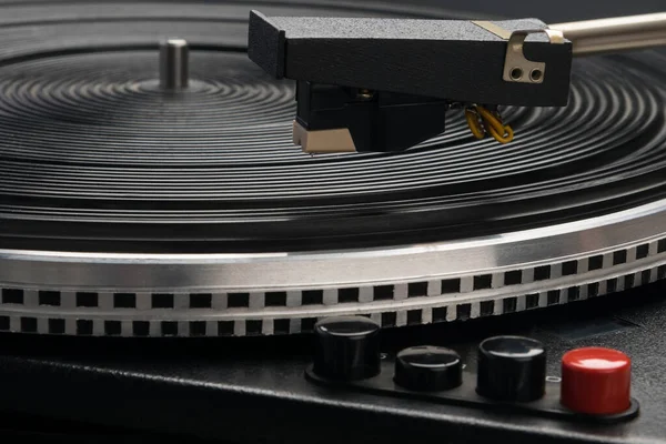Gramofon Pro Staré Vinylové Desky Detailní Záběr — Stock fotografie