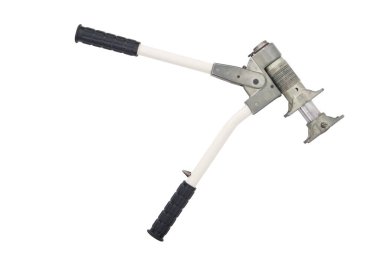 Metal eşleşmeler ve vinçlerdeki eklemlerin onarılması ve üretimi için hidrolik baskı, beyaz arka planda