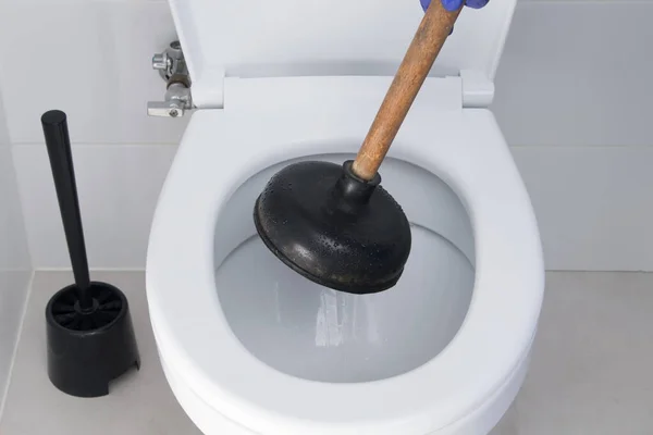 Close Elimination Blockage Toilet Sewer — Stock Photo, Image